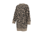 Beige en zwarte luipaardprint trui jurk met lange mouwen