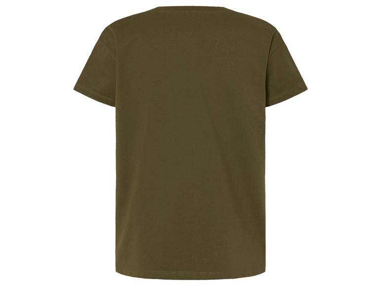 Een groene t-shirt met korte mouwen.