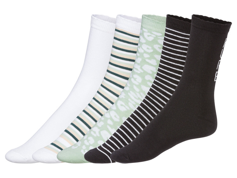 esmara 5 paar dames sokken (35-38, Mint-wit-beige-bruin-zwart)