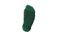 Een enkele groene sok getoond tegen een zwarte achtergrond.
