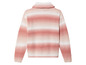 Een roze gebreide trui met een ombre-effect.