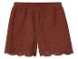 Bruine shorts met broderie anglaise details.