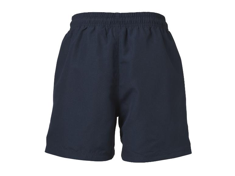 Donkerblauwe sportshorts met elastische tailleband.