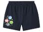 Marineblauwe pyjamashorts met superheldenschildprints