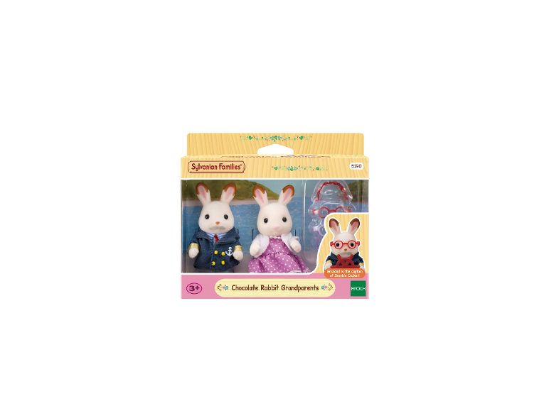 Chocolade Konijn Grootouders speelset met twee konijnenfiguren en accessoires.