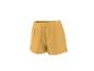 Gele sportshorts met trekkoord in de taille en zijsplitten.