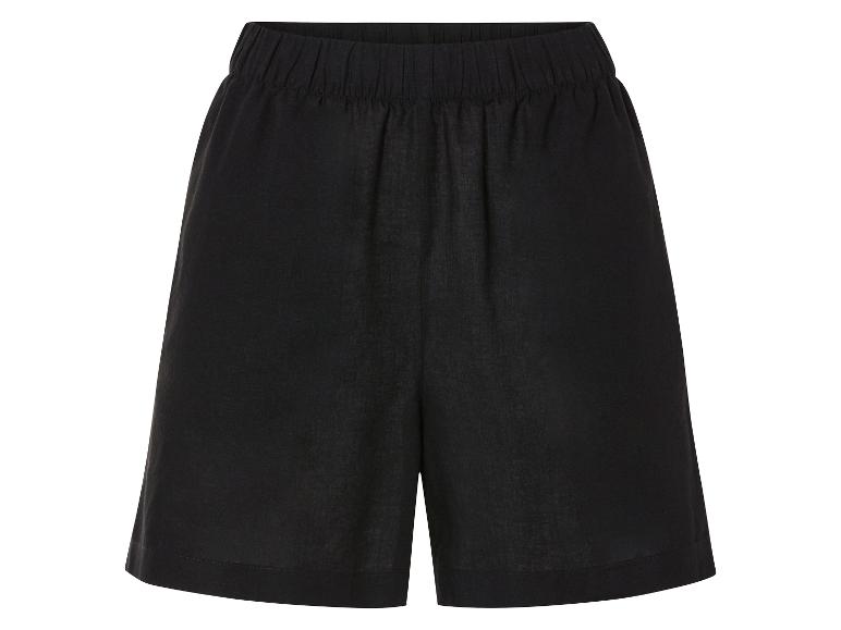 Zwarte linnen shorts, casual stijl.