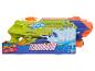 Groen en blauw waterpistool met 'Floodinator' tekst en 11,5 m bereik.