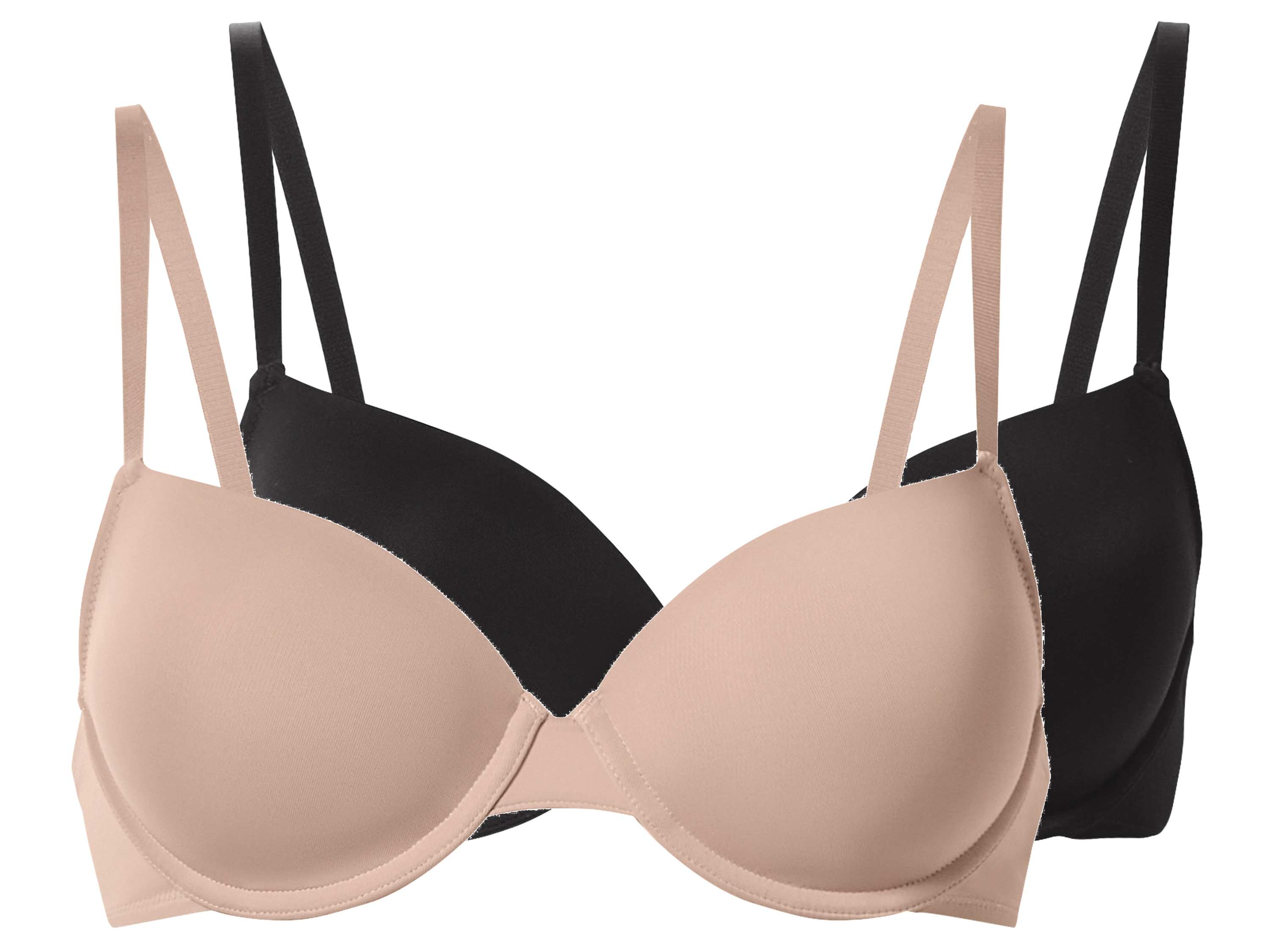 esmara Set van 2 BH's (Zwart/beige, 80B)