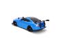 Blauwe speelgoedauto met spoiler, achteraanzicht