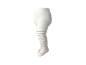 Witte babymaillot met roze strepen, zijaanzicht.