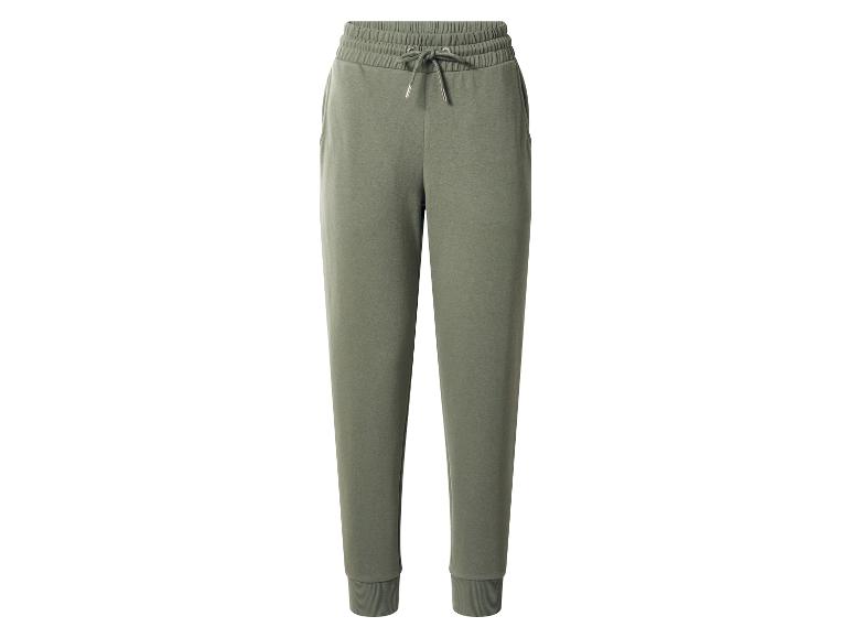 Kakigroene joggingbroek met trekkoord en geribde boorden.