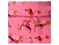 Roze pyjama met kerstdashondprint en trekkoord in de taille.