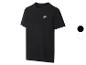 Zwart T-shirt met korte mouwen en een klein wit logo op de borst.