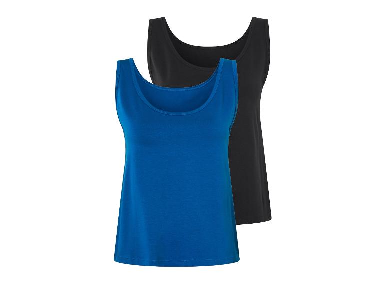 Twee tanktops, blauw en zwart.