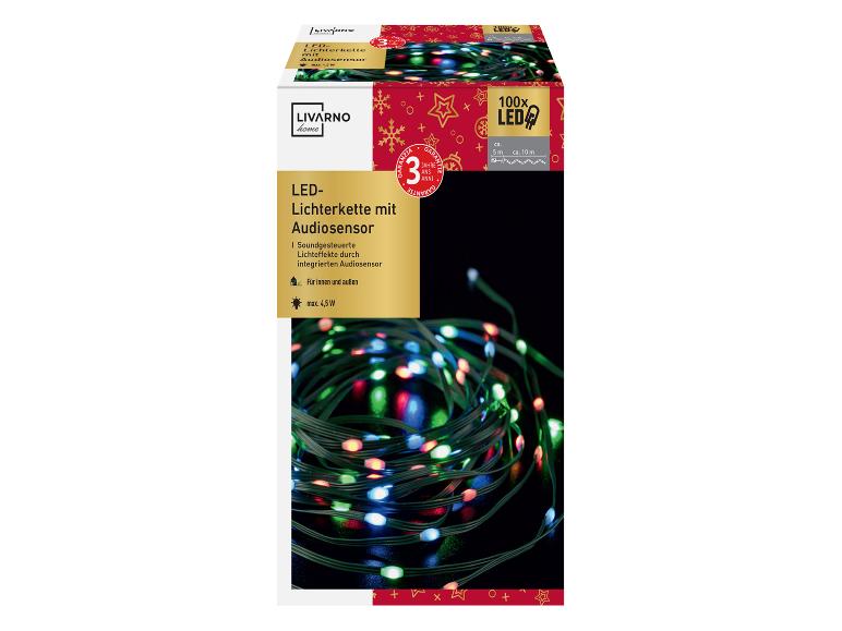 Livarno Home LED-lichtketting met audiosensor, 100 LED's, 5 m