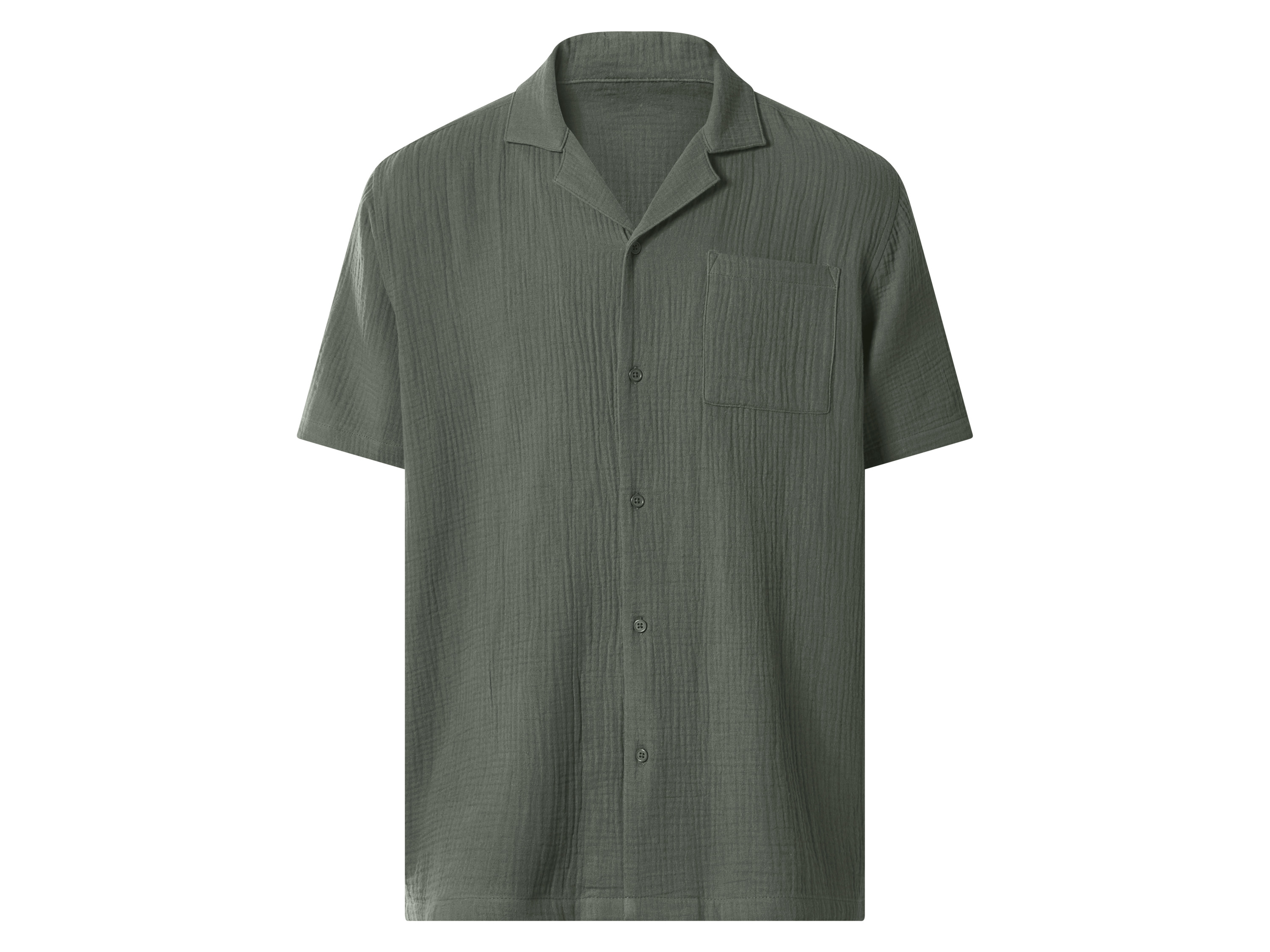 ESMARA MEN Heren mousseline overhemd (Groen, XL)