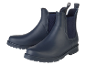 Paar donkerblauwe Chelsea-regenlaarzen.