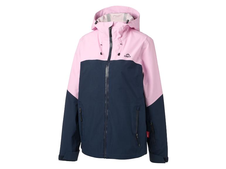 Roze en marineblauwe ski-jas met capuchon en rits