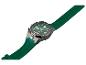 Groen horloge met een zaklampje en een gestructureerde band.