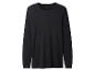 Een zwart T-shirt met lange mouwen en ronde hals.