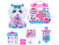 Interactieve speelgoedpuppy met dierenartsaccessoires in een koffer
