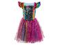 Een roze tule rok met regenboogkleurige sequins.