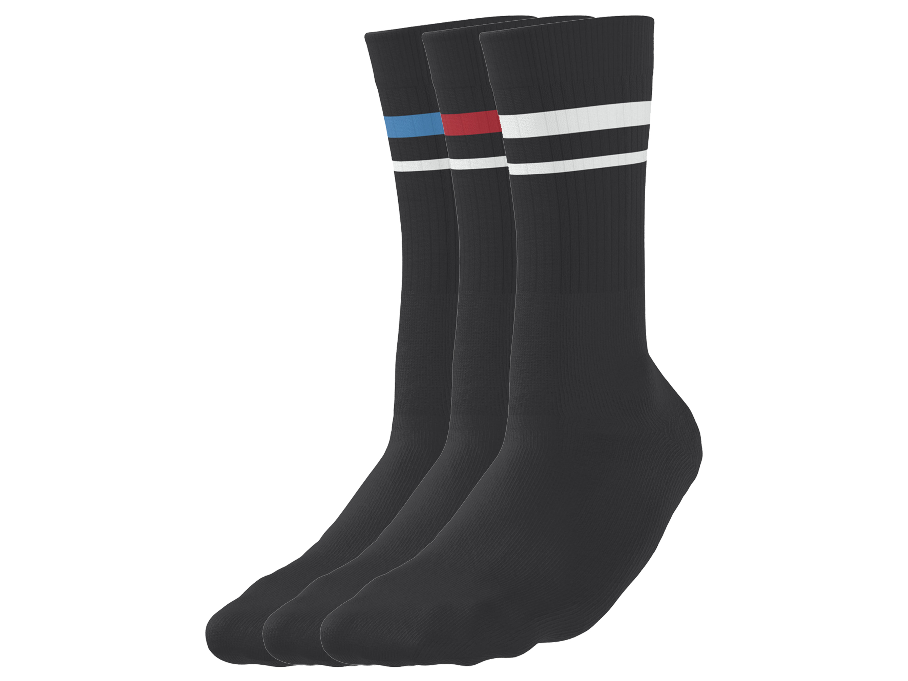 esmara Men 3 Paar heren sportsokken (Zwart, 43-46)