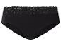 Zwarte dames slip met kanten rand aan de tailleband.