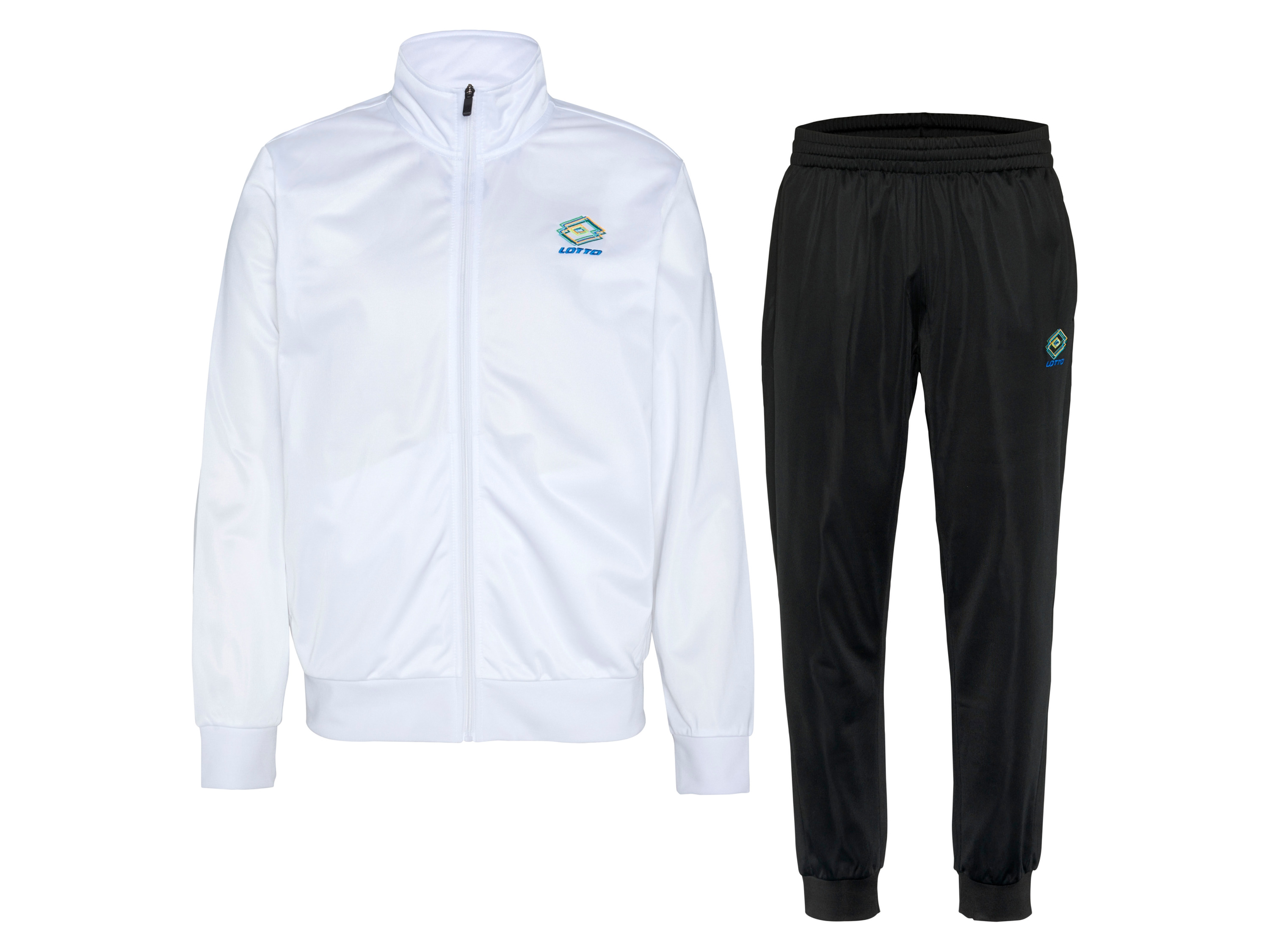 LOTTO Heren trainingspak 2-delig (Wit/zwart, XL)