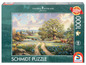 1000-delige puzzel van Schmidt met een schilderij van Thomas Kinkade met een landelijk tafereel.