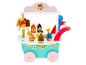 Houten ijscowagen speelgoed met diverse ijshoorntjes, ijslolly's en toppings.