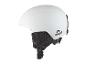 Witte Crivit skihelm met zwarte banden en mesh voering.