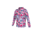 Longsleeve met col en bloemenpatroon met roze vossen.