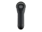 Zwarte handheld barcodescanner met een grijze knop bovenaan.