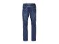Donkerblauwe herenjeans met elastische tailleband en zijzakken.