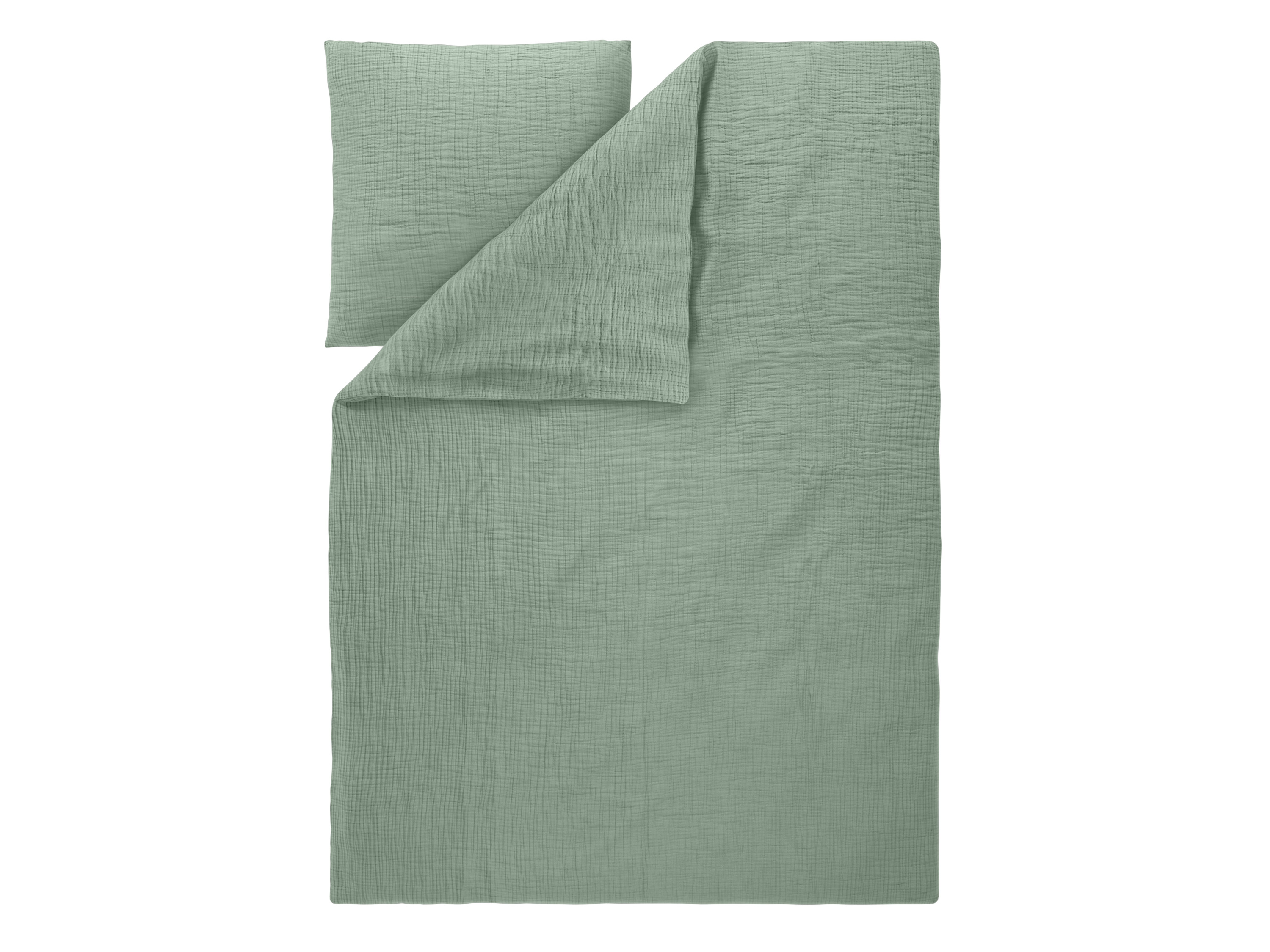 LIVARNO Mousseline dekbedovertrek 140 x 200 cm (Groen)