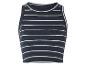 Donkerblauw wit gestreept topje.