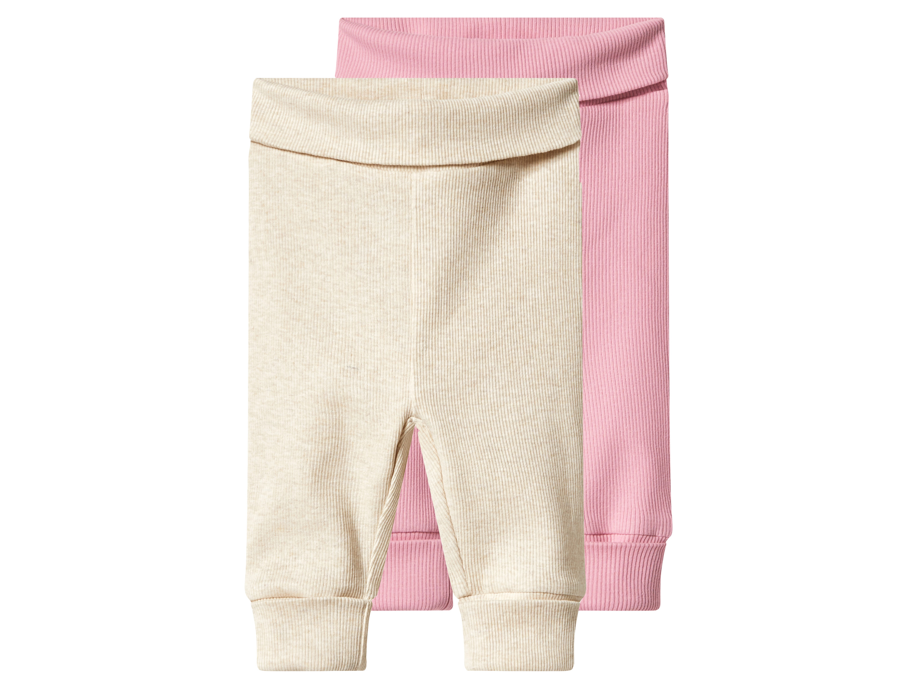 lupilu Set van 2 baby broekjes (roze/beige, 74/80)
