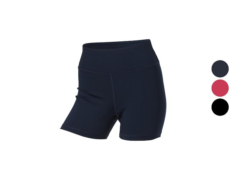Dames sportshorts in donkerblauw met kleuropties: donkerblauw, rood, zwart.
