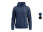 Herenhoodie in marineblauw, met klein logo op de borst en twee kleuropties.