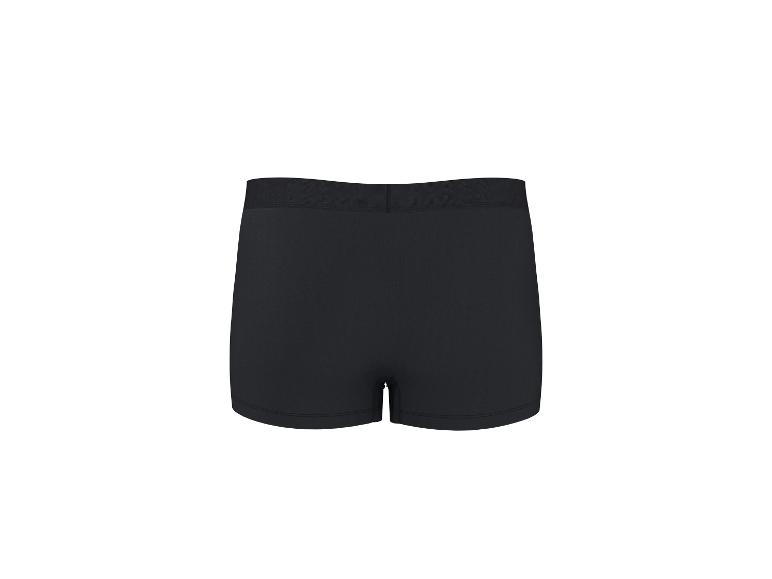 Zwarte boxershort met elastische tailleband, achteraanzicht.
