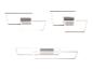 Drie moderne plafondlampen met rechthoekige frames en geïntegreerde LED-verlichting.