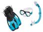 Cressi vinnen, masker en snorkel: blauwe duikuitrusting.