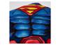 Superman kostuumtop met blauw en rood ontwerp en geel S-logo
