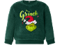 Groene fleece sweater met borduursel van een kerstfiguur