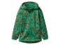 Groen softshell jack voor kinderen met berenprint.