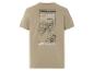 Beige t-shirt met espresso print.