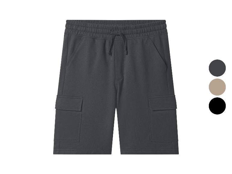 Donkergrijze cargoshorts voor heren met elastische tailleband en trekkoord