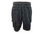 Zwarte heren cargoshorts met elastische tailleband en trekkoord.